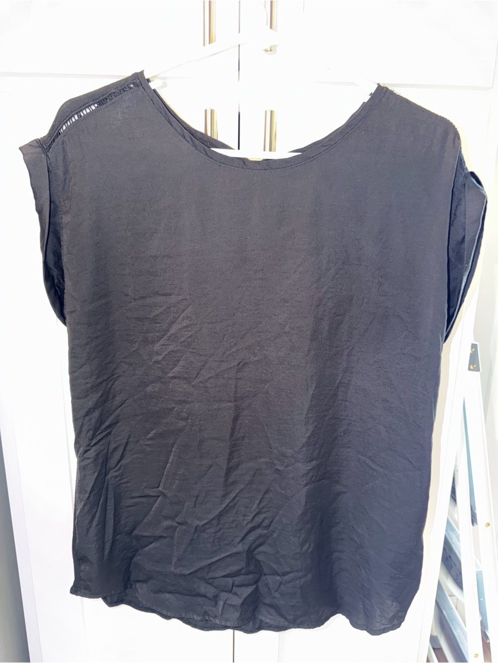 Banana Republic Black Women's Short Sleeve Top - Minimalist Style